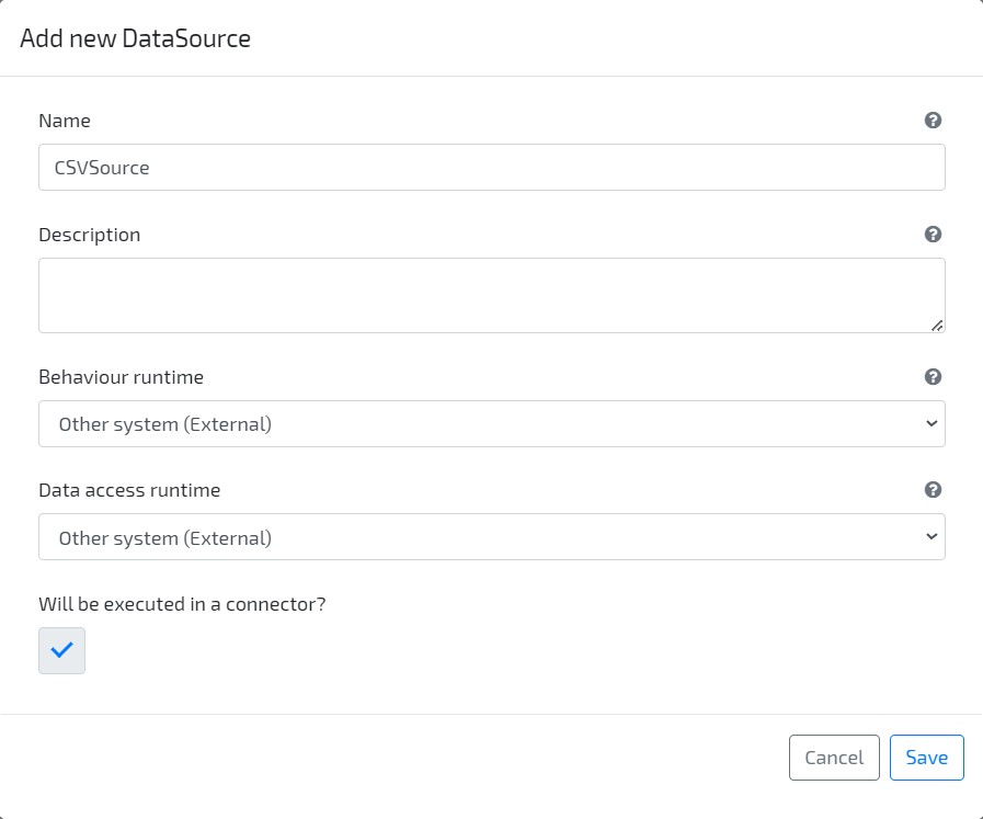 Modeler create DataSource